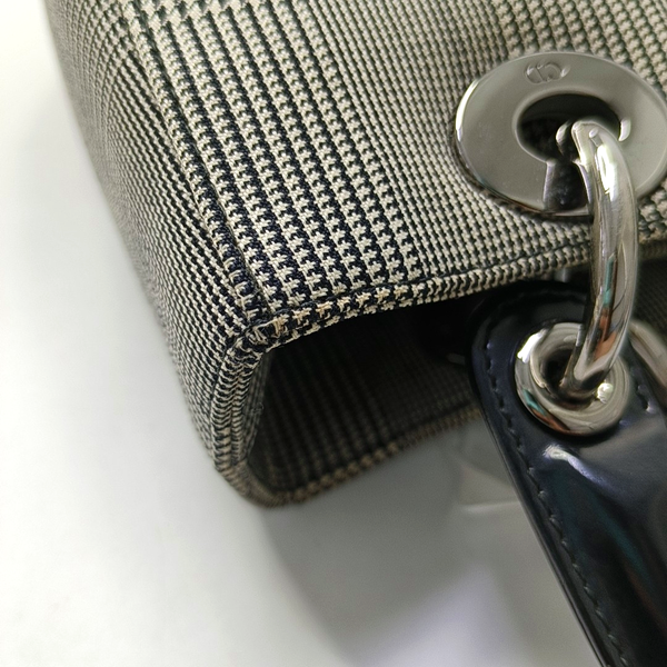 Authenticated pre-owned  Lady Dior Medium Canvas Gray - Shoulder Bag at Looply
