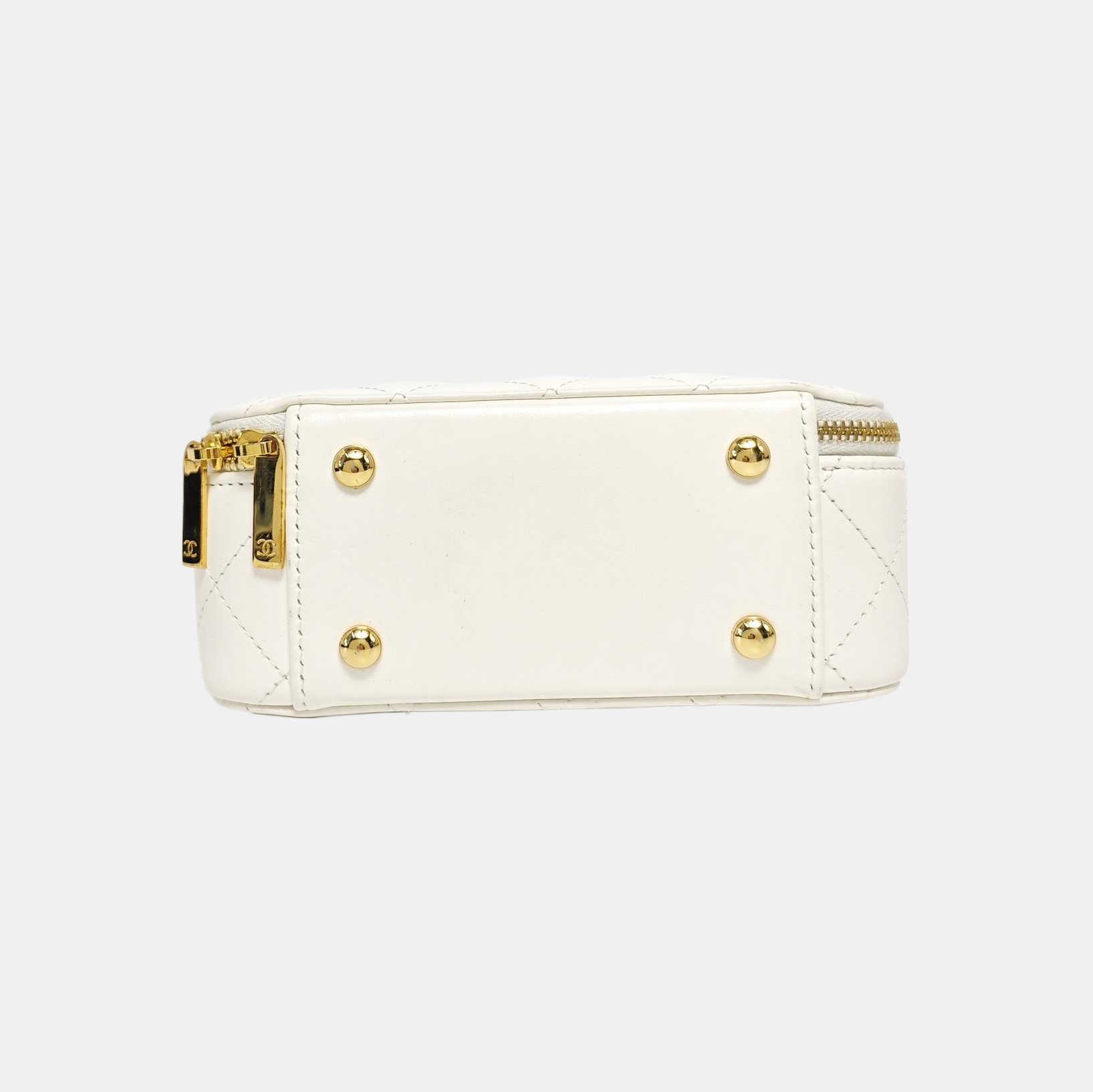 Quilted Lambskin Shoulder Bag White
