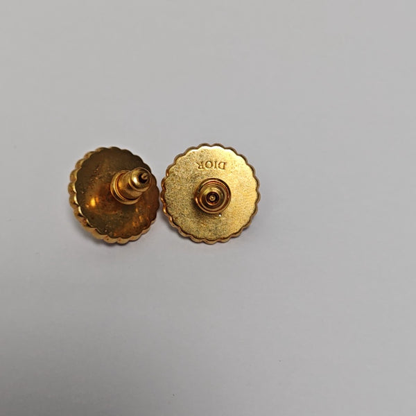 Petit CD Metal Purple Stud Earrings
