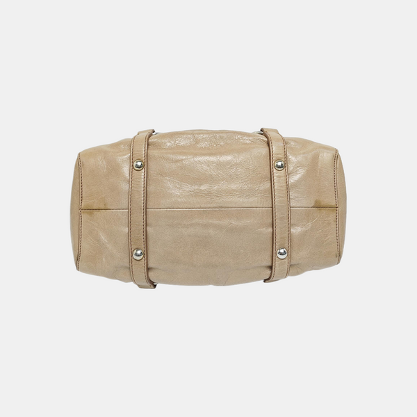 Calfskin Shoulder Bag Beige