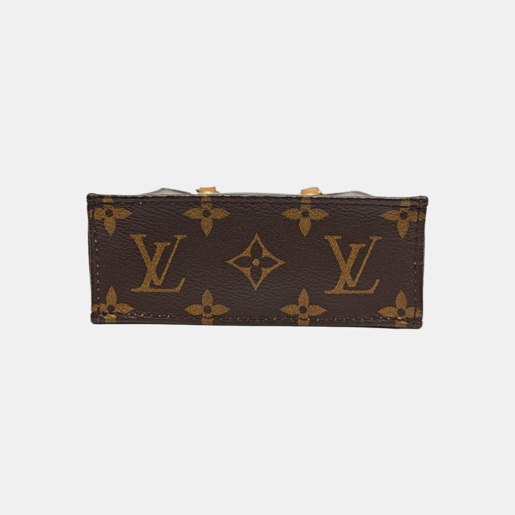 SAC PLAT Mini Monogram Coated Canvas Brown