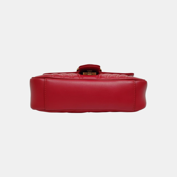 GG Marmont Small Quilted Calfskin Red