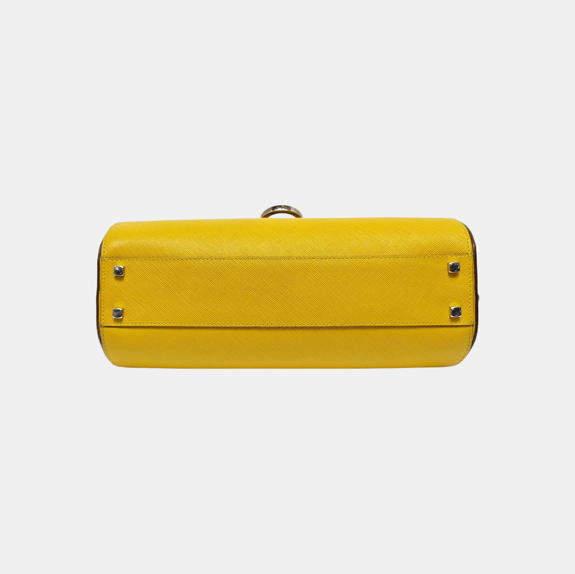 Calfskin Top Handle Bag Yellow