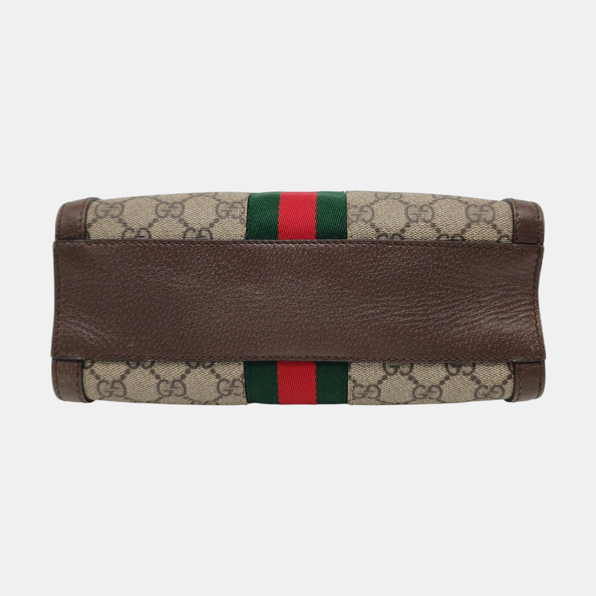 Ophidia Small Monogram Coated Canvas Beige