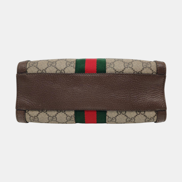 Ophidia Small Monogram Coated Canvas Beige