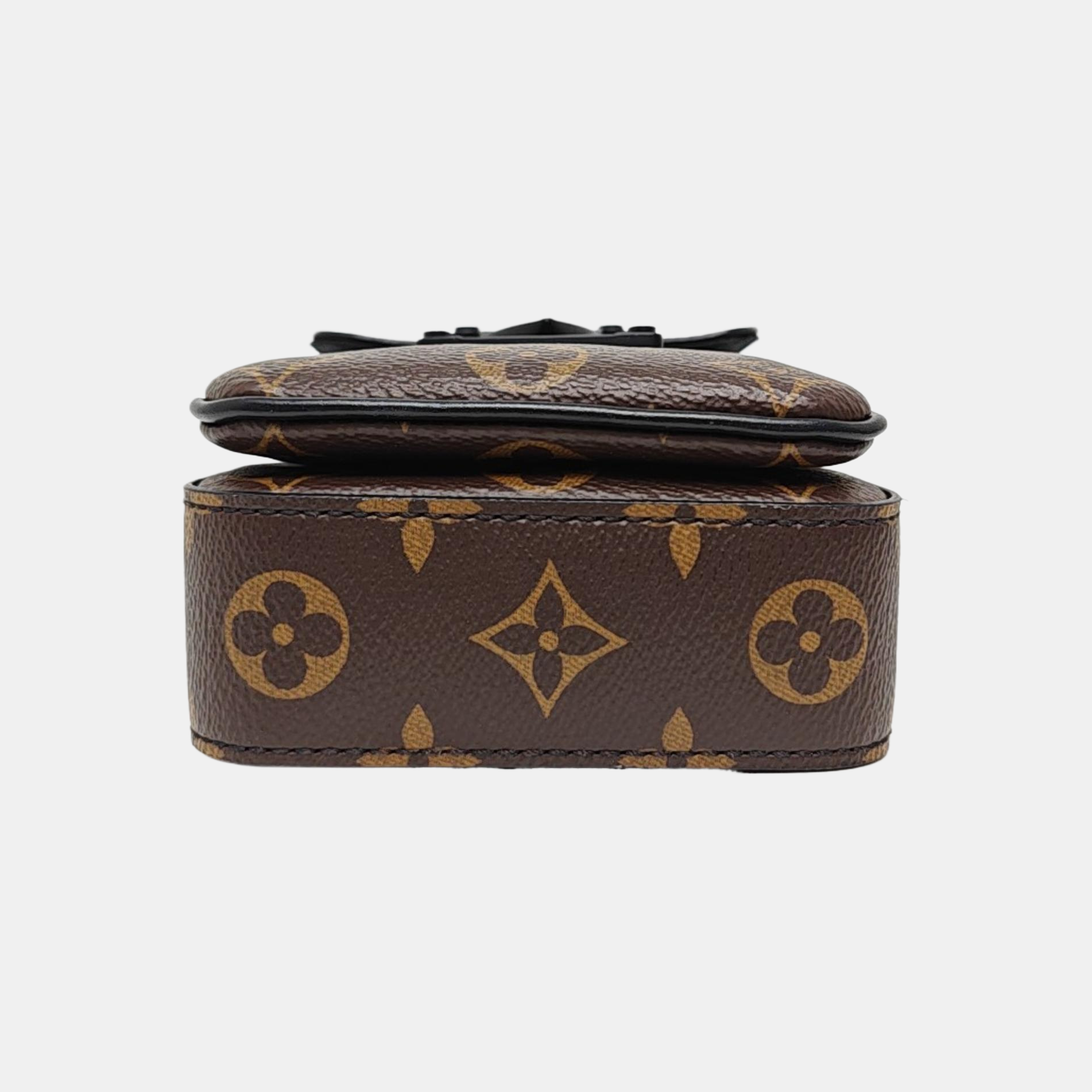 S LOCK Mini Monogram Coated Canvas Brown