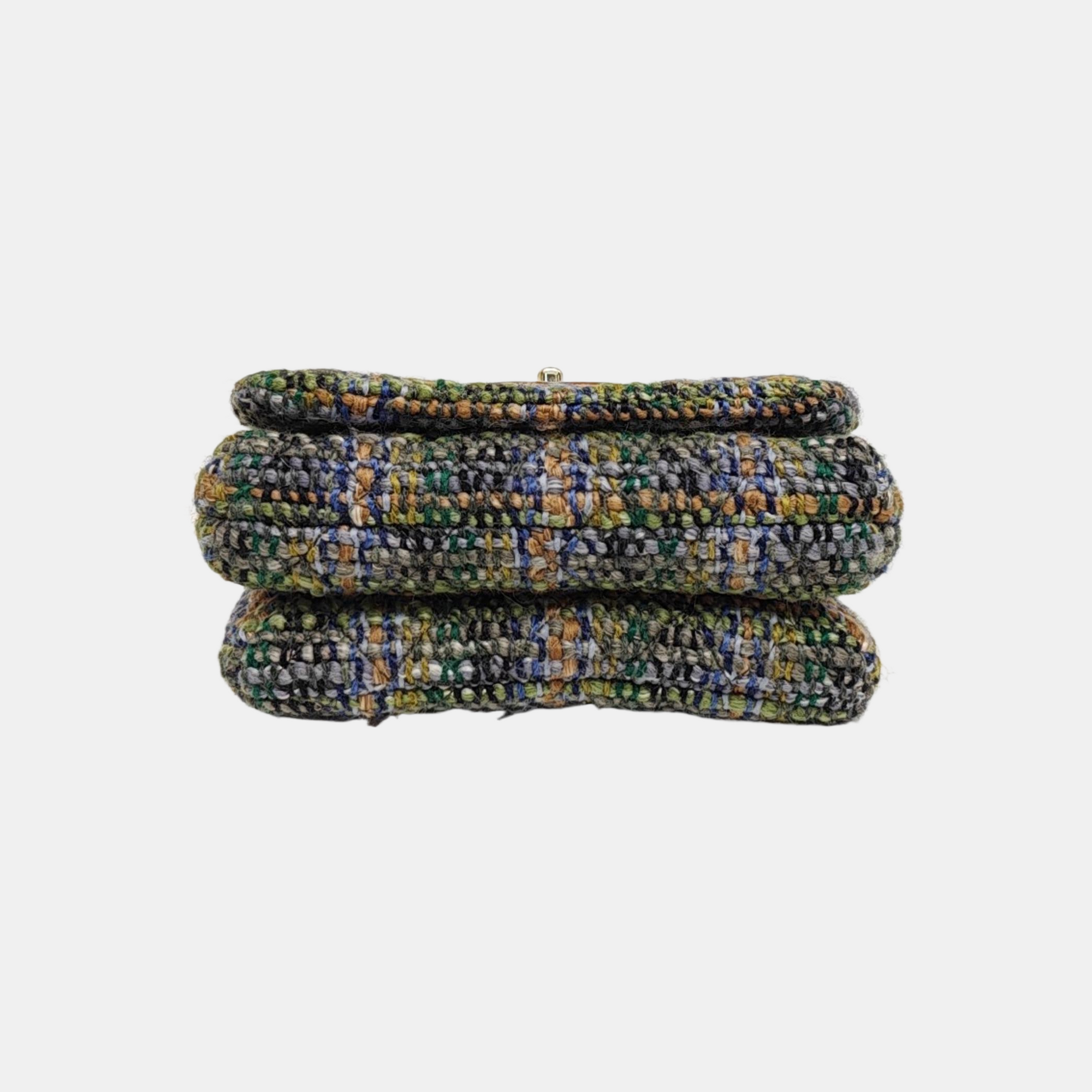 Quilted Wool Shoulder Bag Multicolor