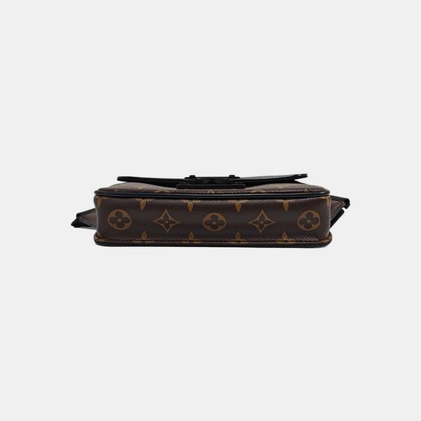 S LOCK Monogram Coated Canvas Brown