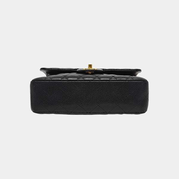 CLASSIC FLAP Small Quilted Grained Calfskin Black