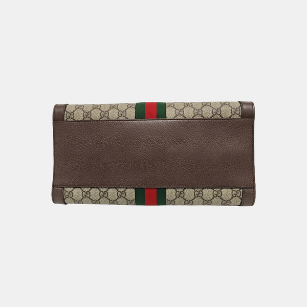 Ophidia Medium Monogram Coated Canvas Beige