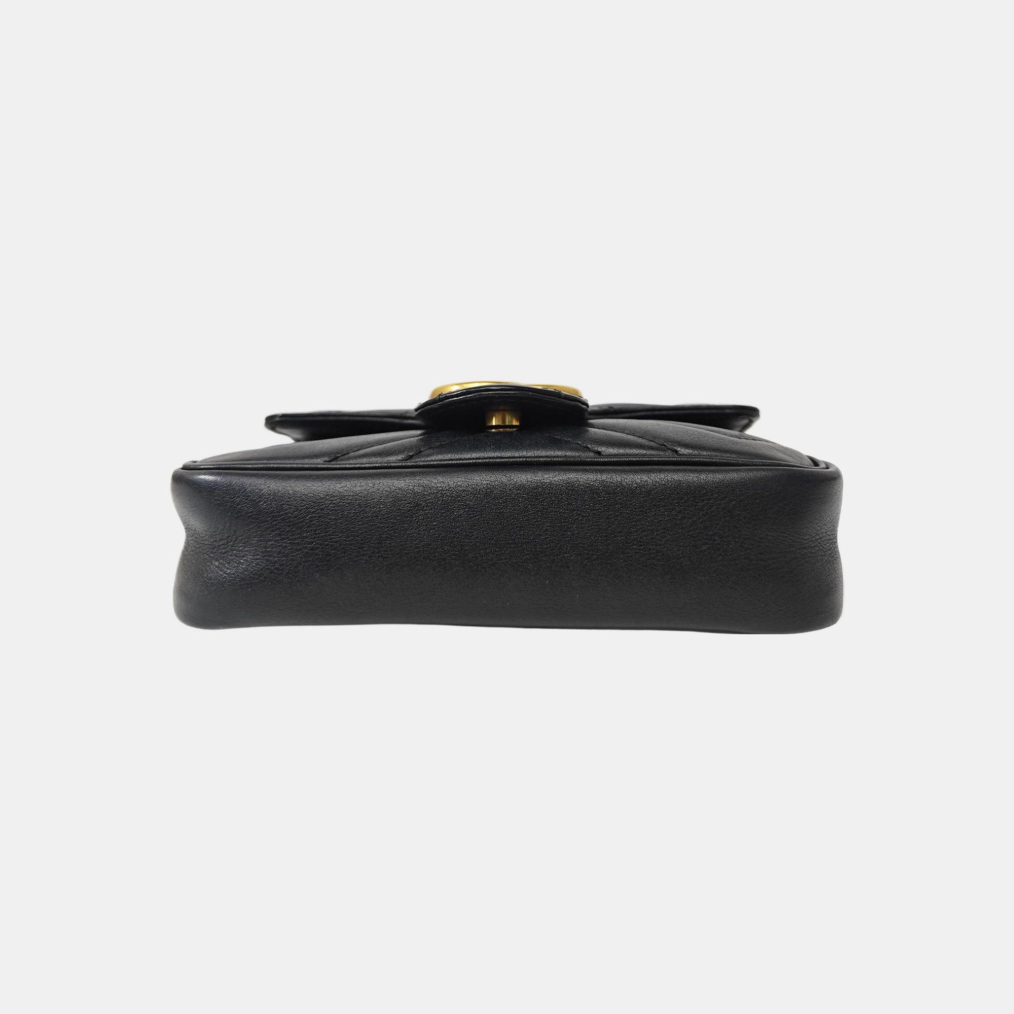 GG Marmont Mini Quilted Calfskin Black