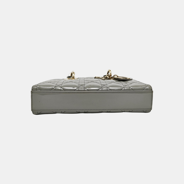Lady D-Joy Cannage Patent Leather Gray