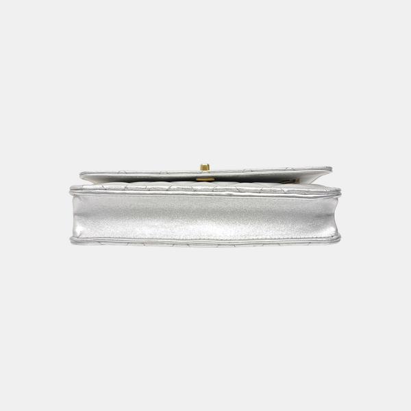 WOC Quilted Lambskin Silver