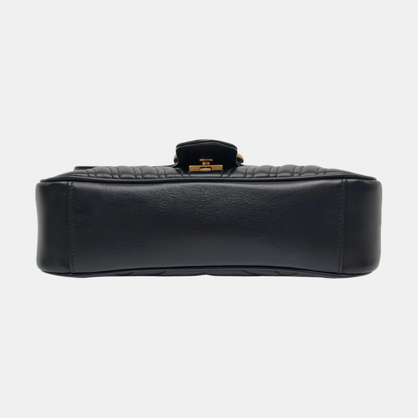 GG Marmont Medium Quilted Calfskin Black