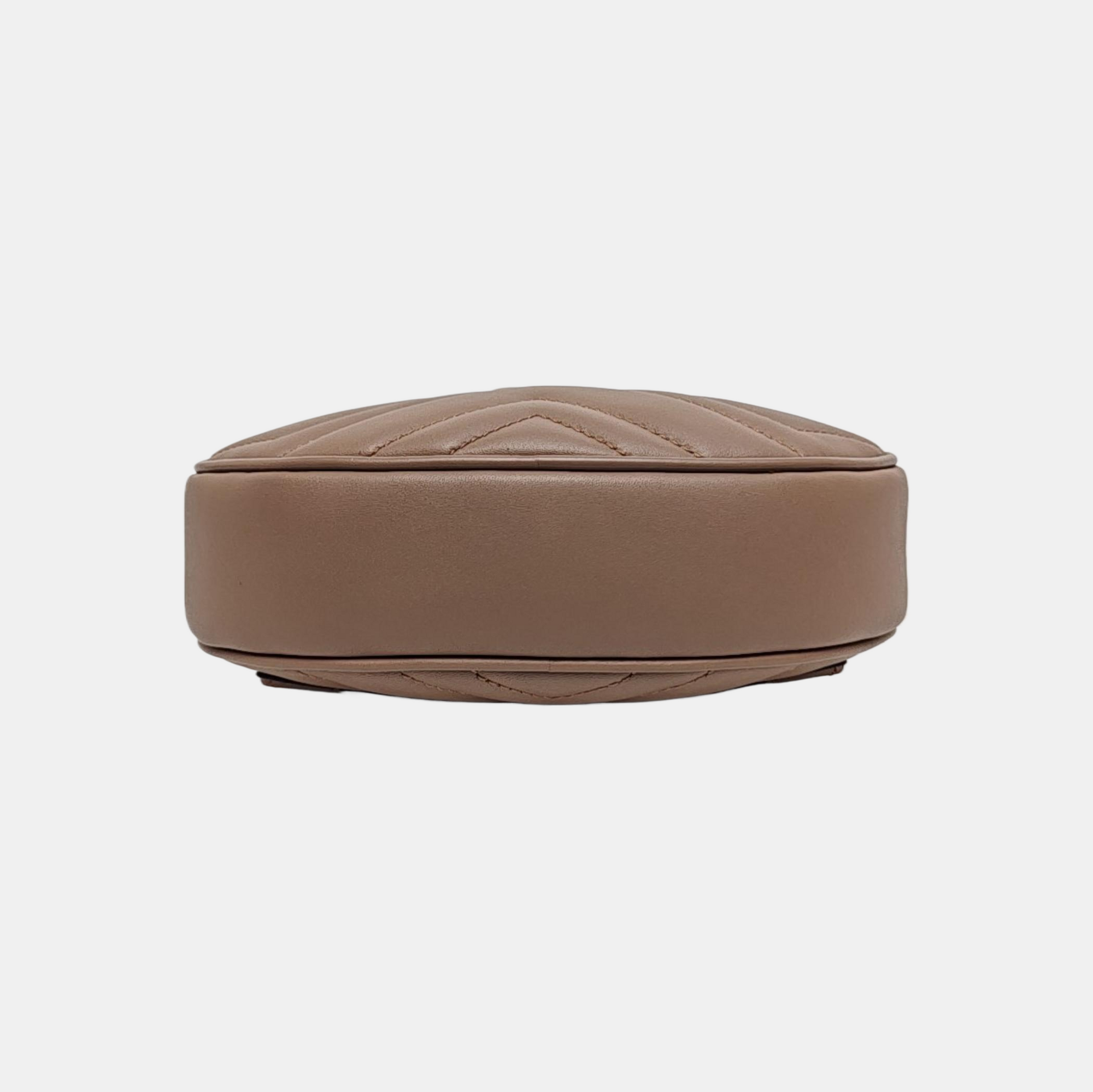 GG Marmont Super Mini Quilted Calfskin Beige