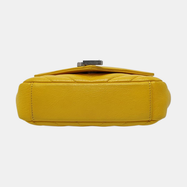 Chevron Calfskin Small Yellow