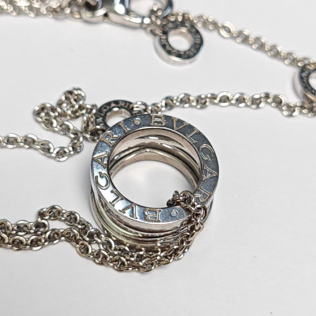 B.ZERO1 18k White Gold Silver Necklace