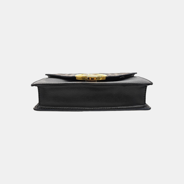 Double Micro Calfskin Black
