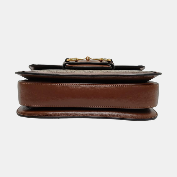 Horsebit 1955 Medium Monogram Coated Canvas Beige