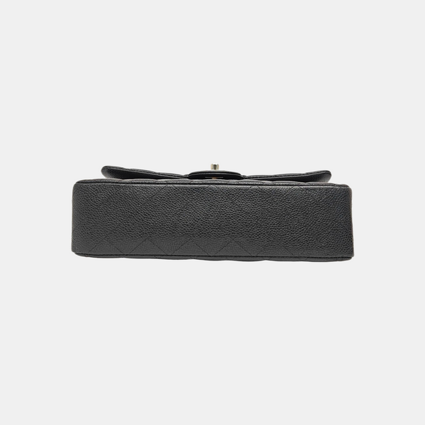 CLASSIC FLAP Medium Quilted Grained Calfskin Gray