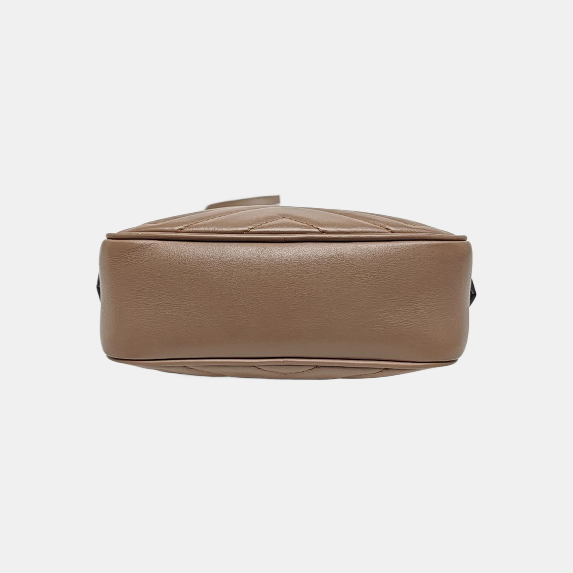 GG Marmont Mini Quilted Calfskin Beige