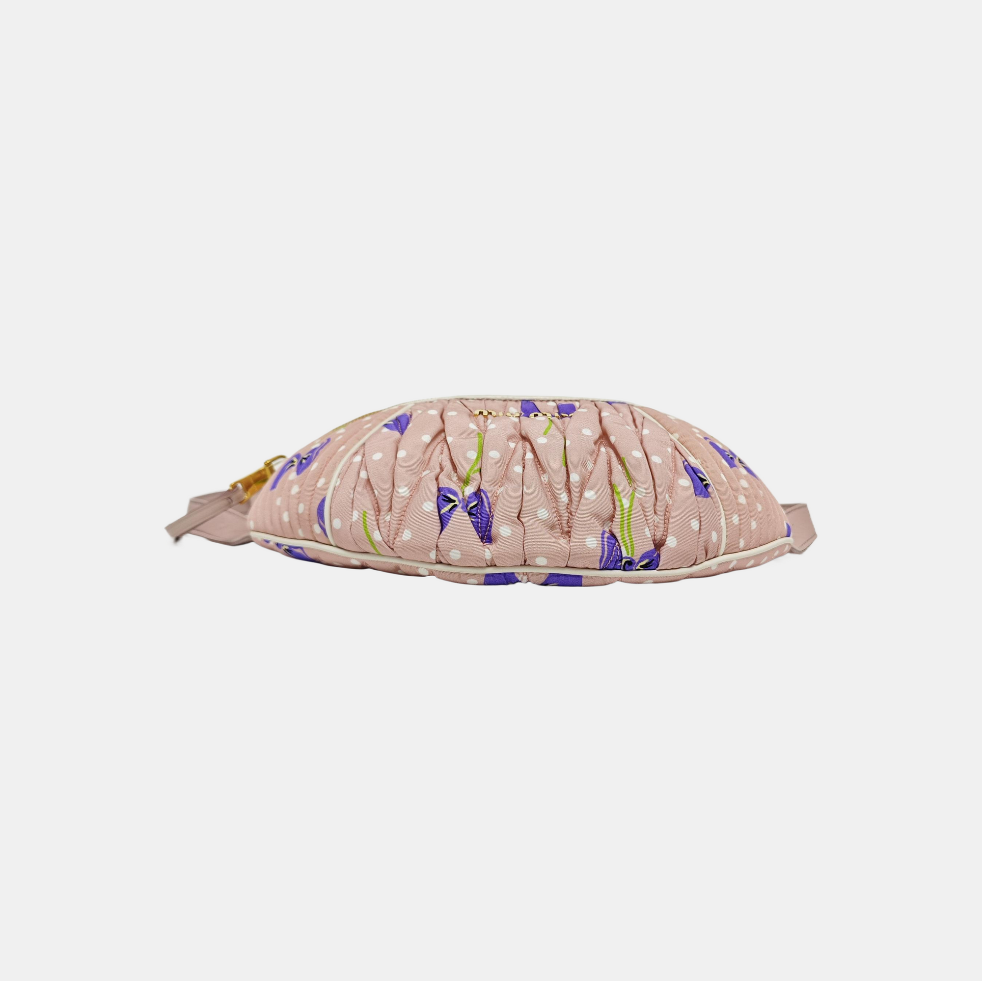 Two-Tone Waist Bag Quilted Fabric Pink