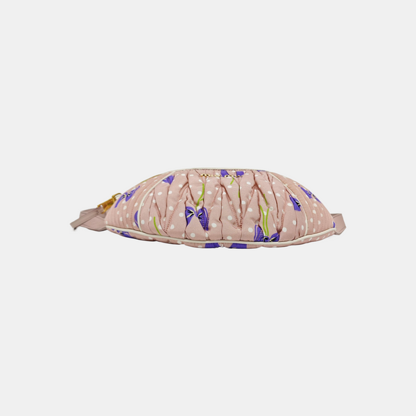 Two-Tone Waist Bag Quilted Fabric Pink