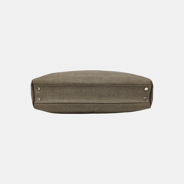 Coated Canvas Top Handle Bag Brown