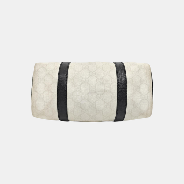 Joy Monogram Coated Canvas White