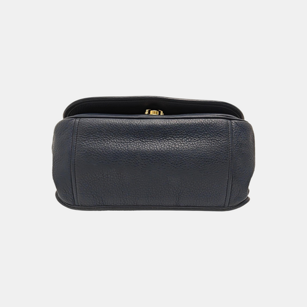 Leather Shoulder Bag Blue