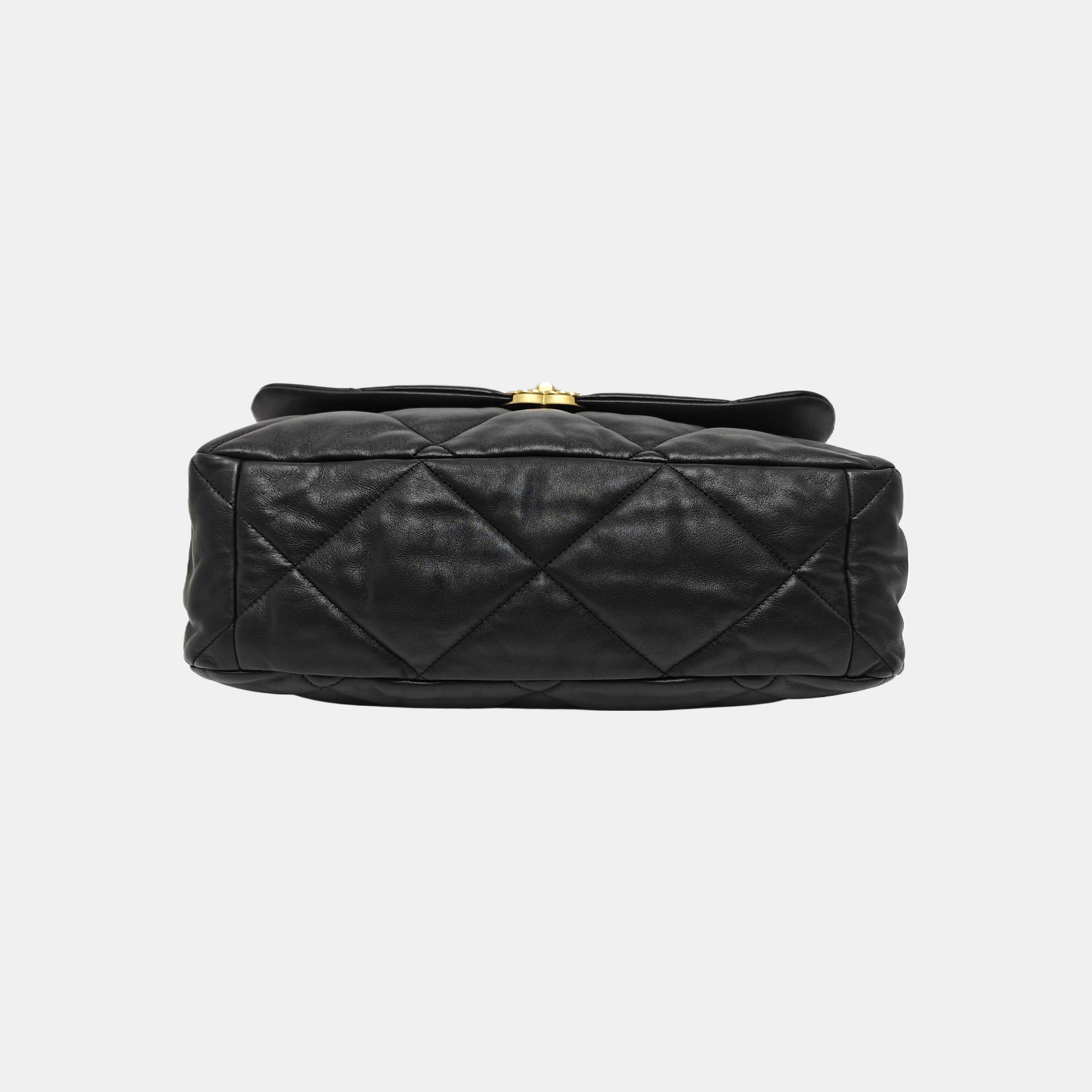 CHANEL 19 Maxi Quilted Lambskin Black