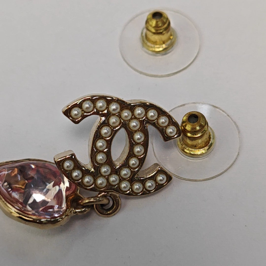 CC Logo Metal Gold Earrings