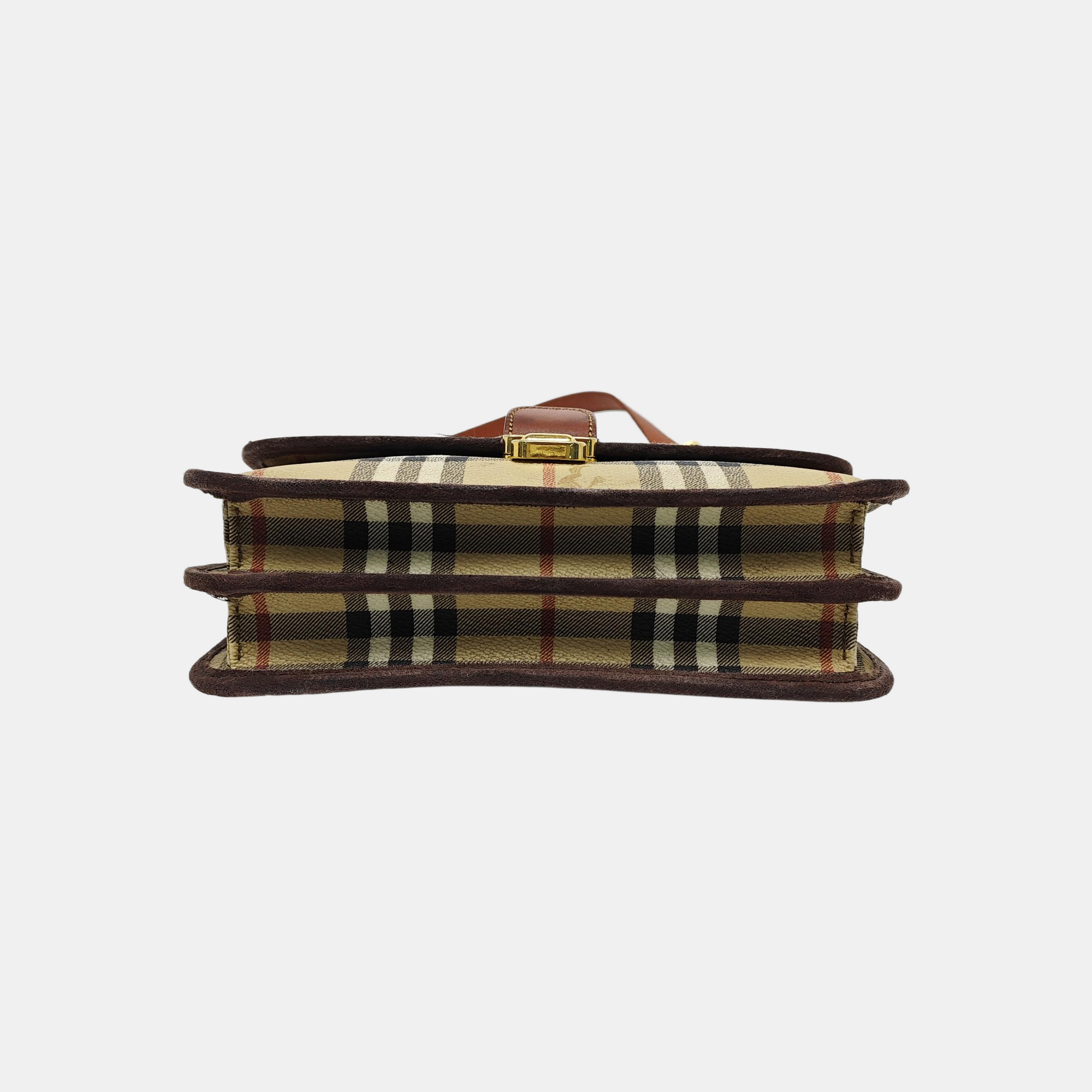 Coated Canvas Shoulder Bag Brown
