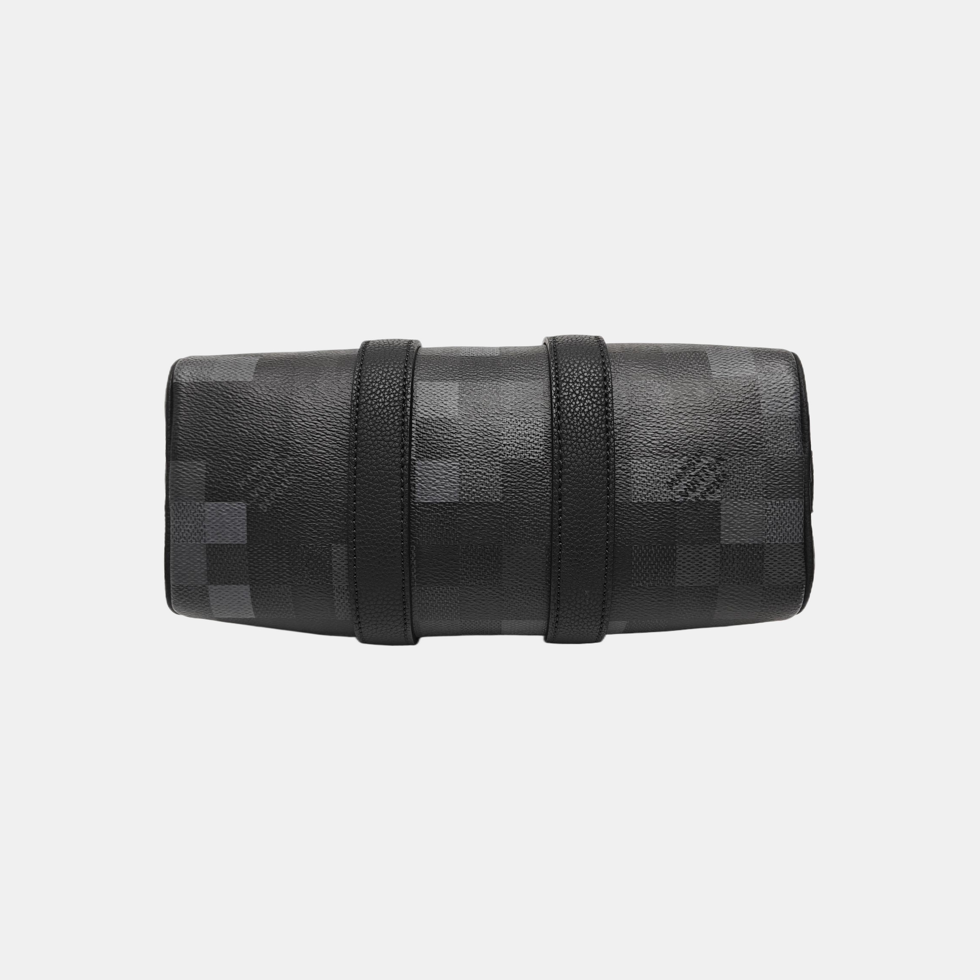 KEEPALL 25 Damier Graphite Coated Canvas Black