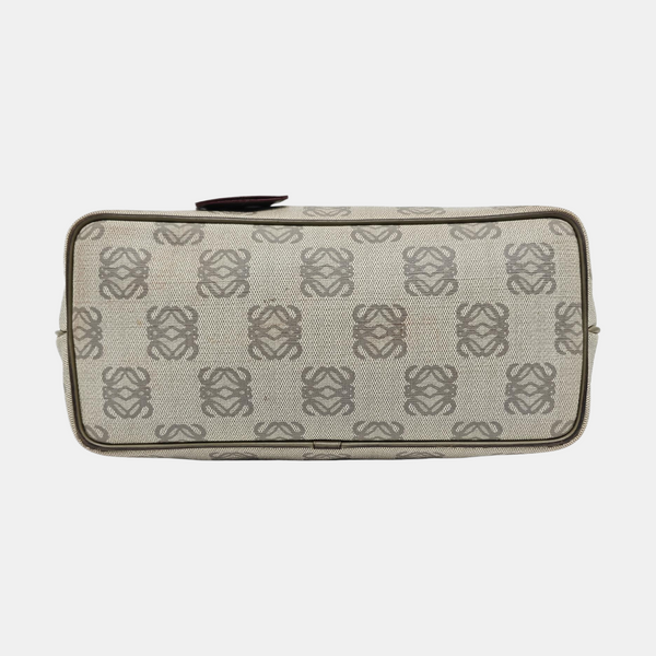 Coated Canvas Top Handle Bag Gray