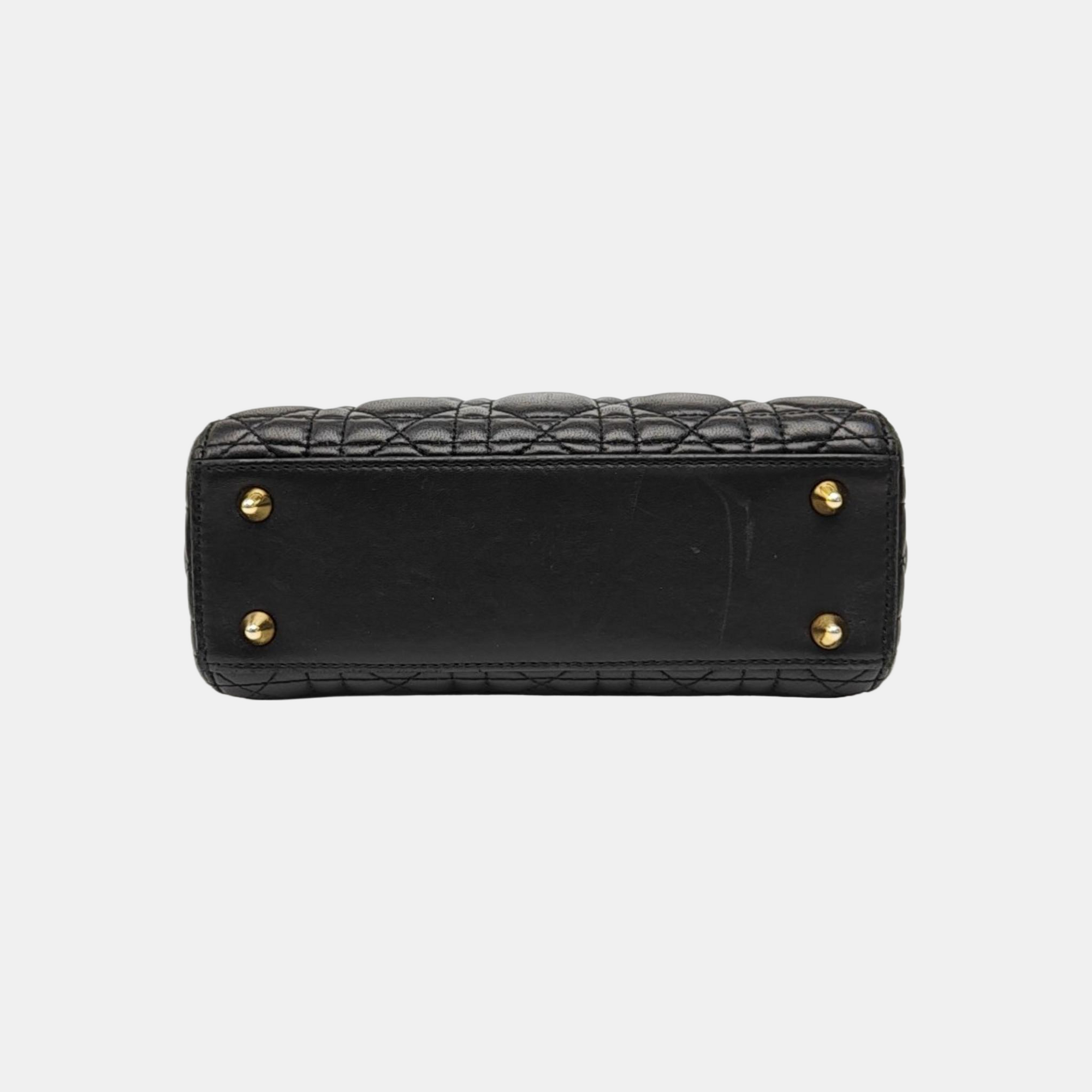 Lady Dior Small Cannage Lambskin Black