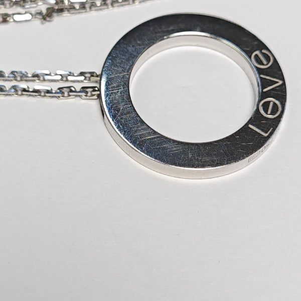 LOVE 18k White Gold Silver Necklace