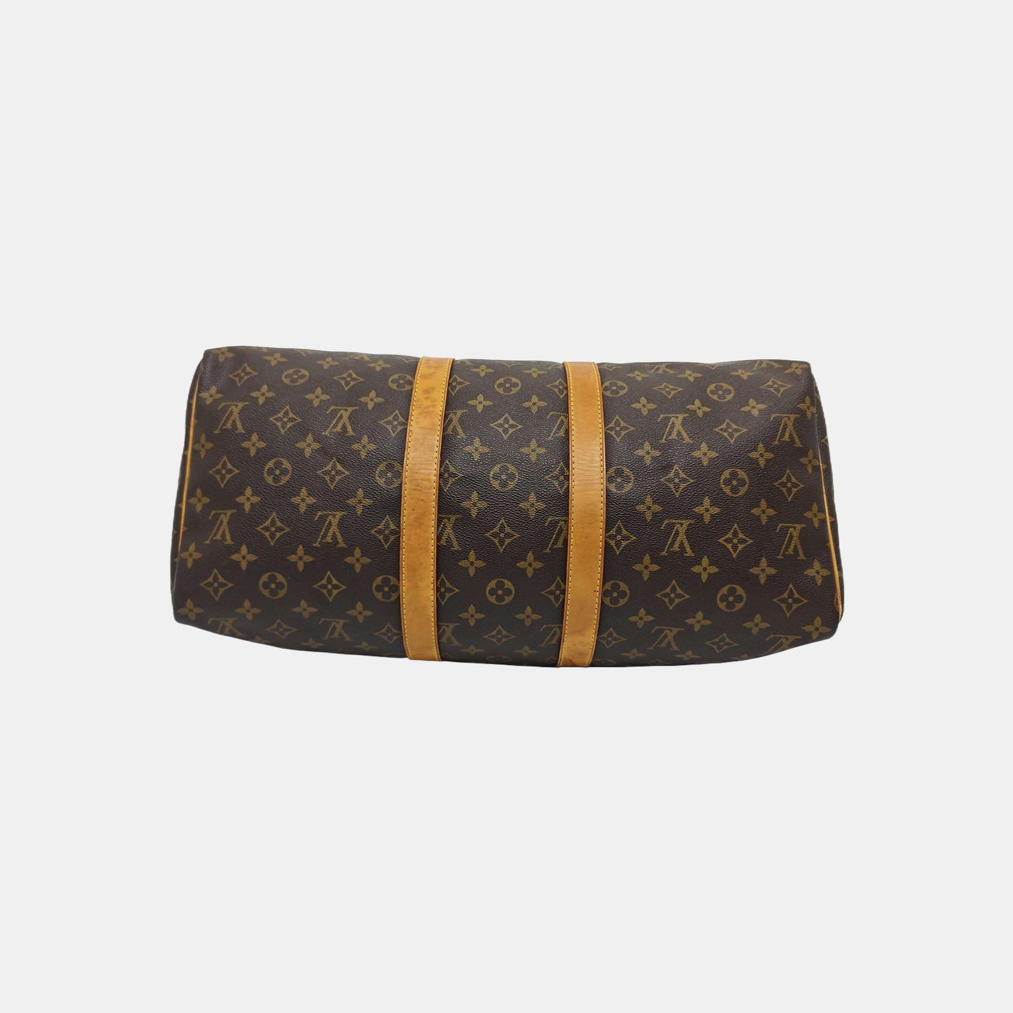 KEEPALL 45 Monogram Coated Canvas Brown