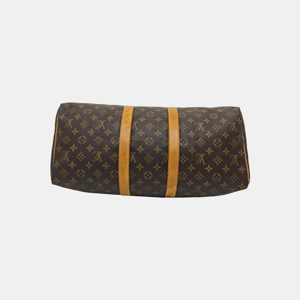 KEEPALL 45 Monogram Coated Canvas Brown