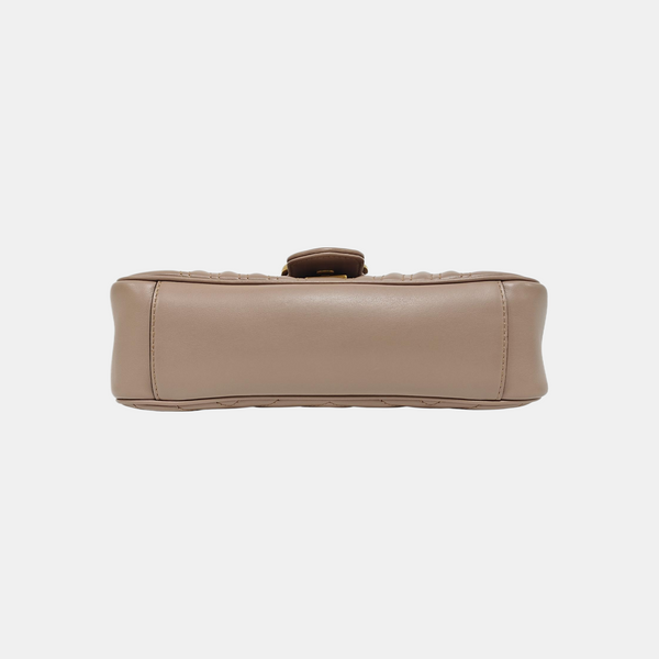 GG Marmont Medium Quilted Calfskin Gray