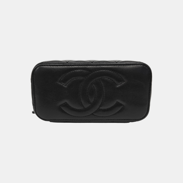 VANITY CASE Small Quilted Lambskin Black
