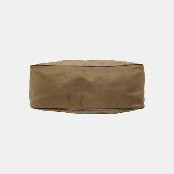 Nylon Shoulder Bag Beige