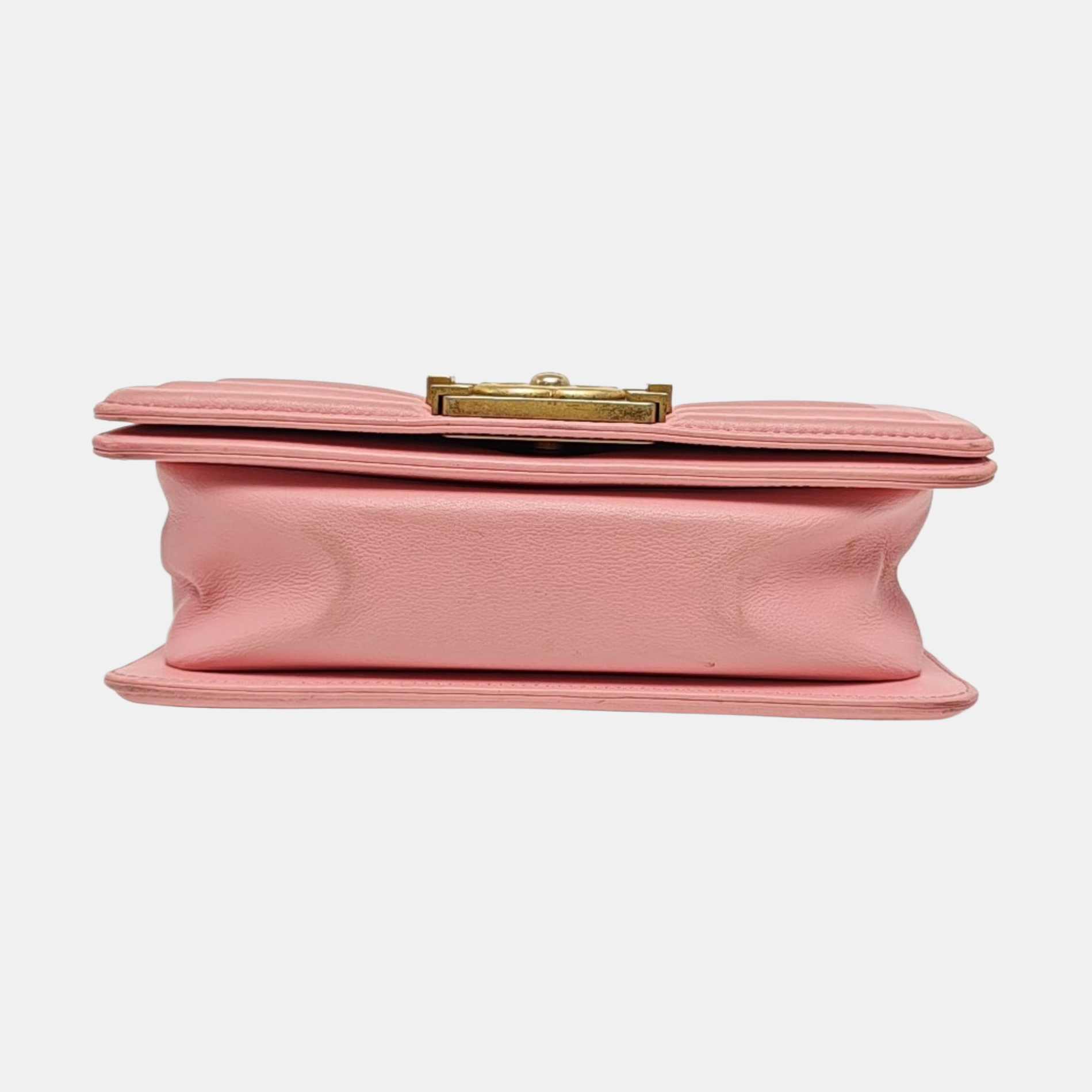 Authenticated pre-owned  BOY CHANEL Small Quilted Calfskin Pink - Shoulder Bag at Looply