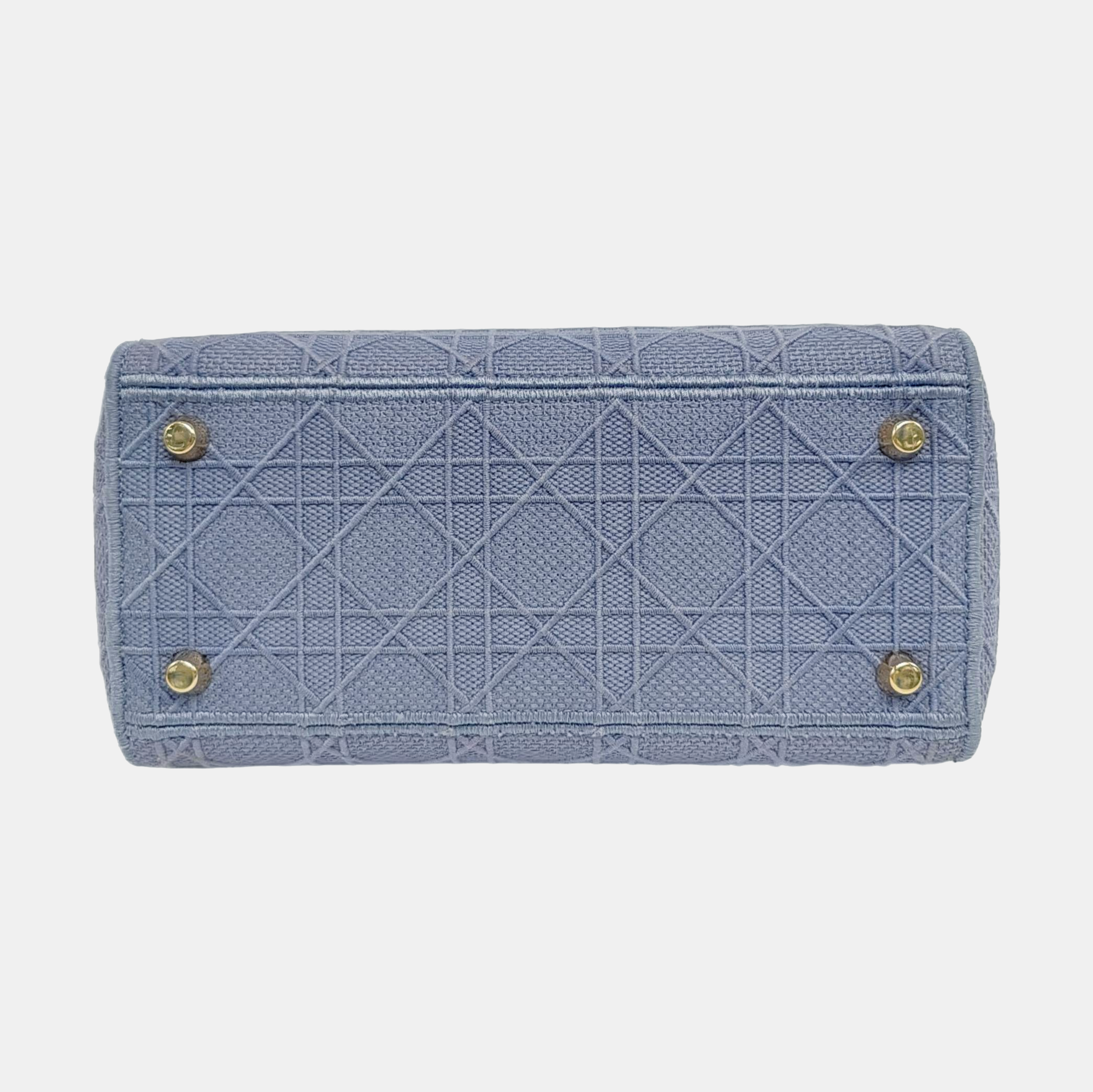 Authenticated pre-owned  Lady D-Lite Medium Denim Blue - Tote Bag at Looply