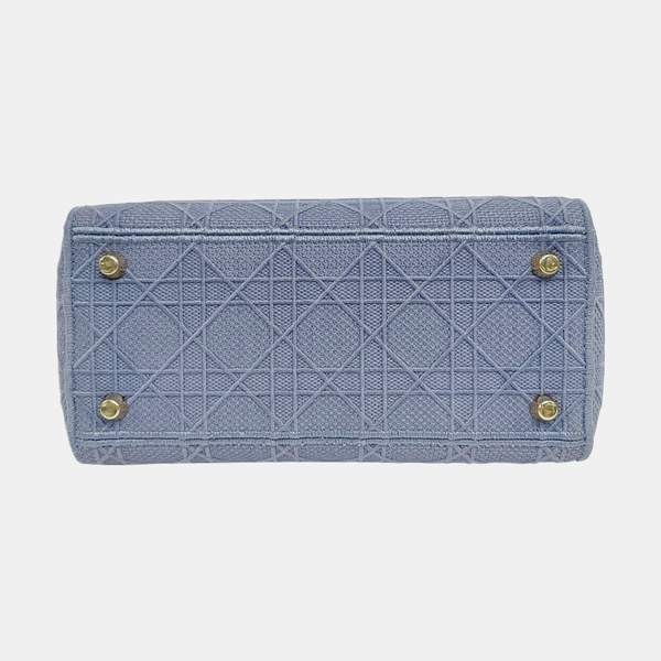 Authenticated pre-owned  Lady D-Lite Medium Denim Blue - Tote Bag at Looply