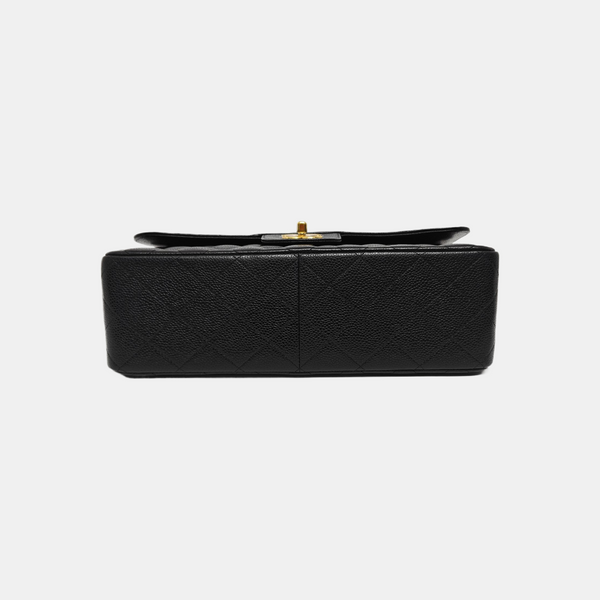 CLASSIC FLAP Jumbo Quilted Grained Calfskin Black