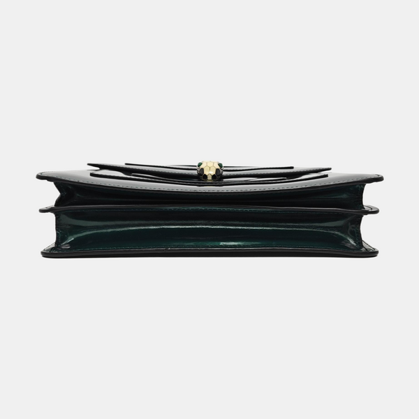 SERPENTI FOREVER Medium Quilted Patent Leather Green