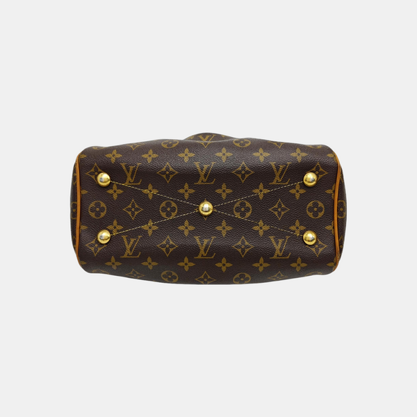 Monogram Coated Canvas Top Handle Bag Brown
