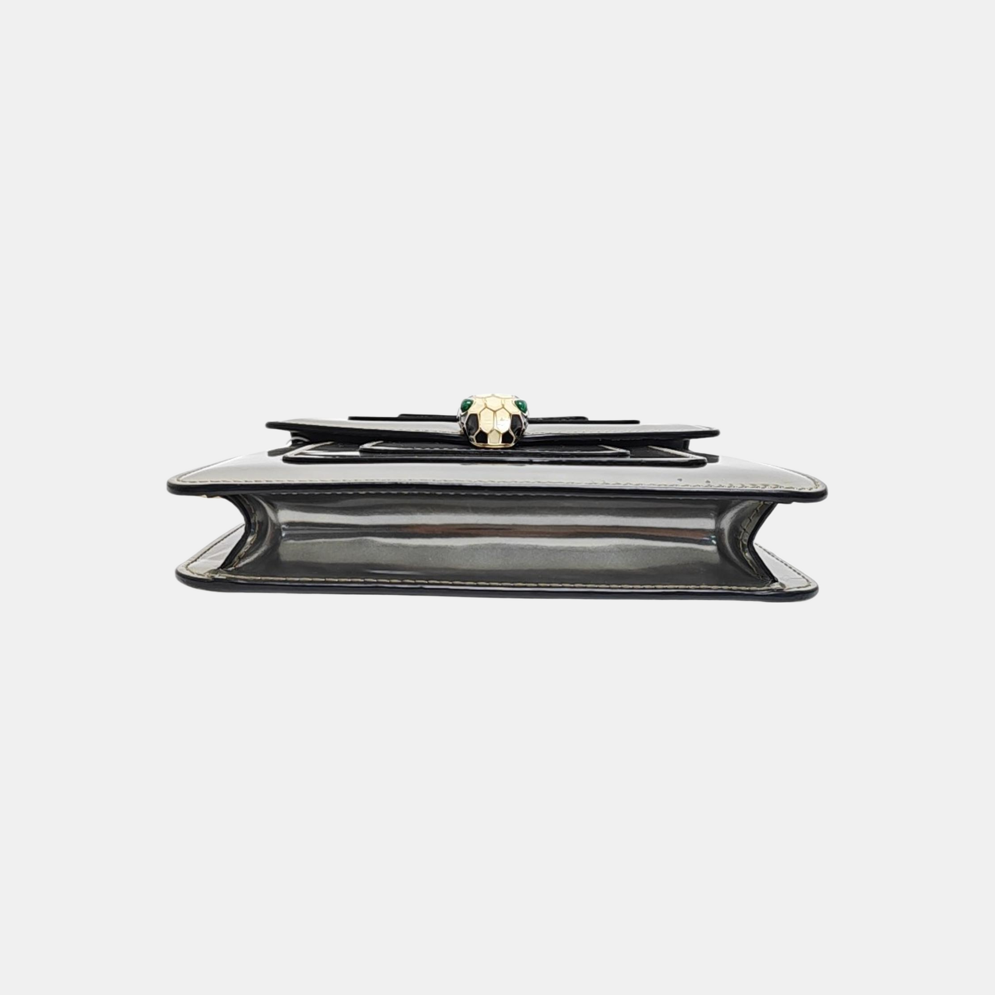 SERPENTI FOREVER Small Patent Leather Silver