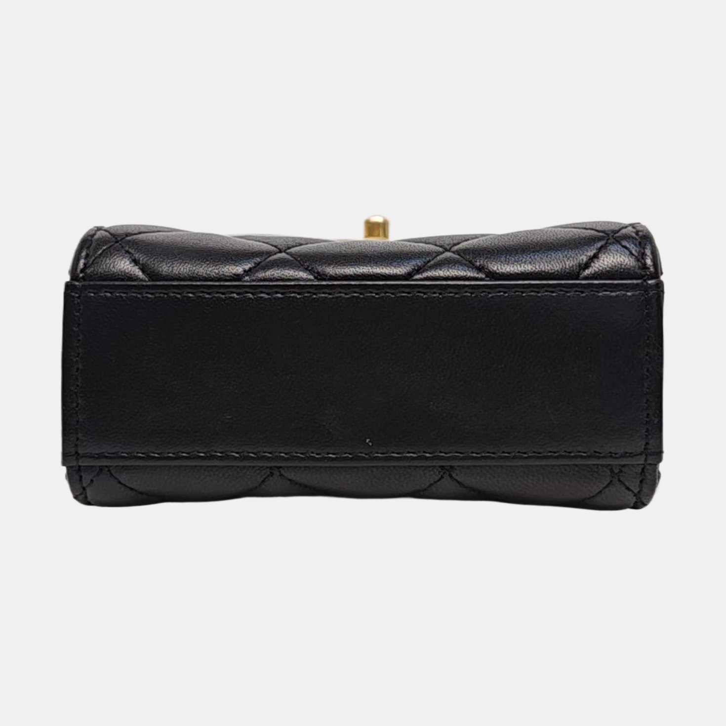 Quilted Lambskin Shoulder Bag Black